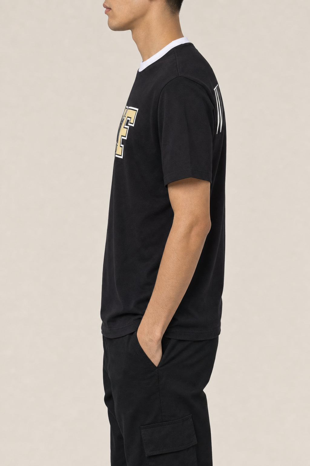 OFF-WHITE MEN'S BLACK COTTON SHORT SLEEVE SHIRT