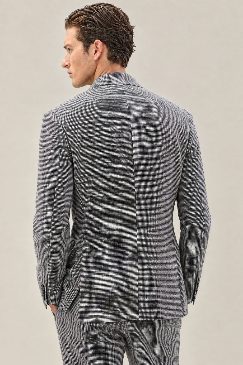 BRUNELLO CUCINELLI MEN'S LIGHT GREY WOOL JACKET