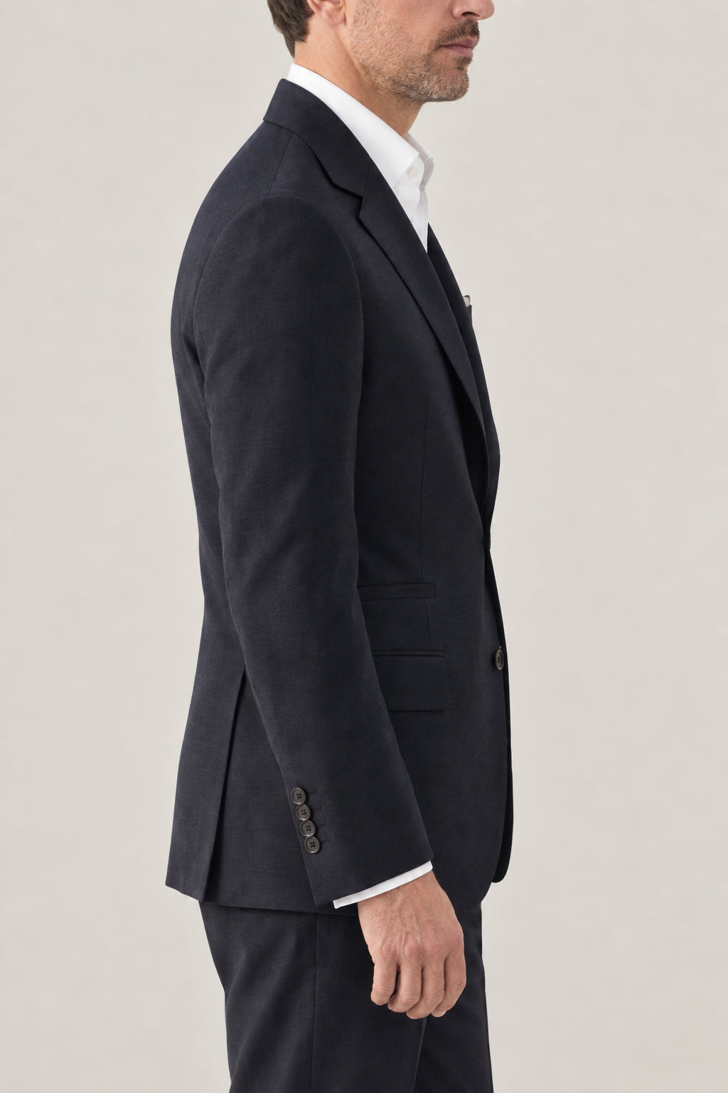 BRUNELLO CUCINELLI MEN'S ANTHRACITE WOOL SILK BLAZER