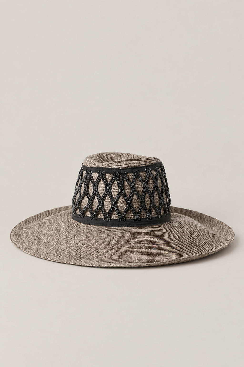 BRUNELLO CUCINELLI WOMEN'S BEIGE WOVEN WIDE BRIM HAT