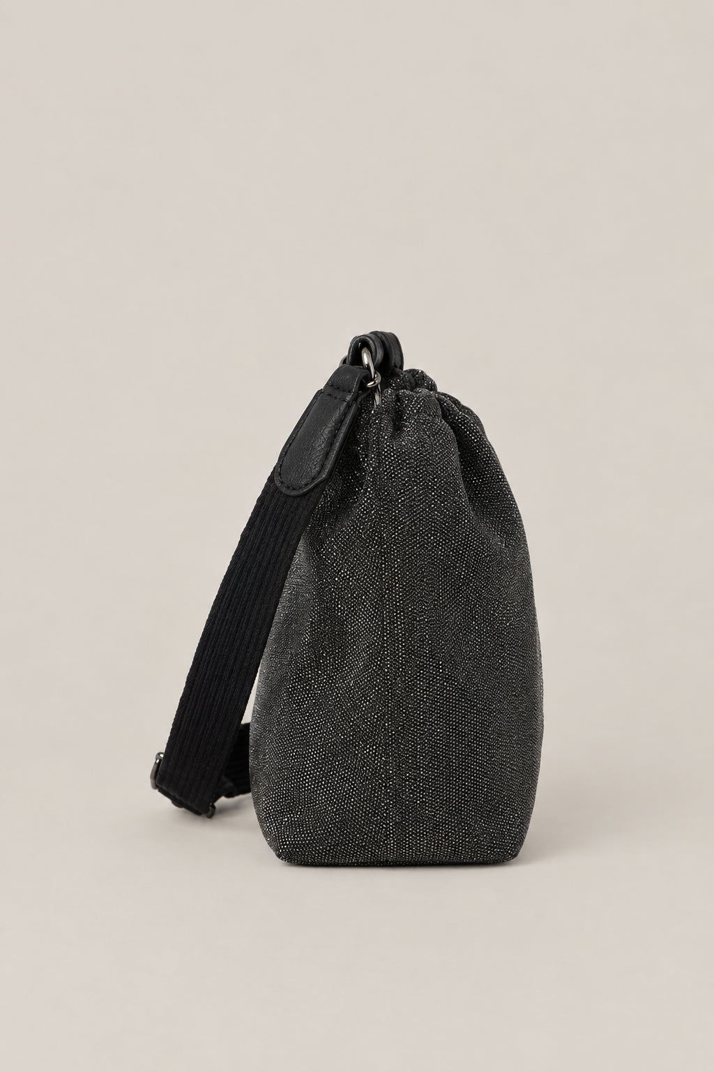 BRUNELLO CUCINELLI WOMEN'S BLACK TEXTURED SHOULDER BAG
