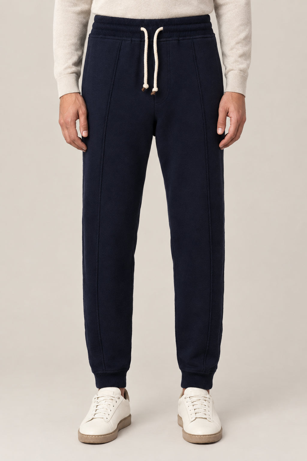 BRUNELLO CUCINELLI MEN'S NAVY DRAWSTRING SWEATPANTS