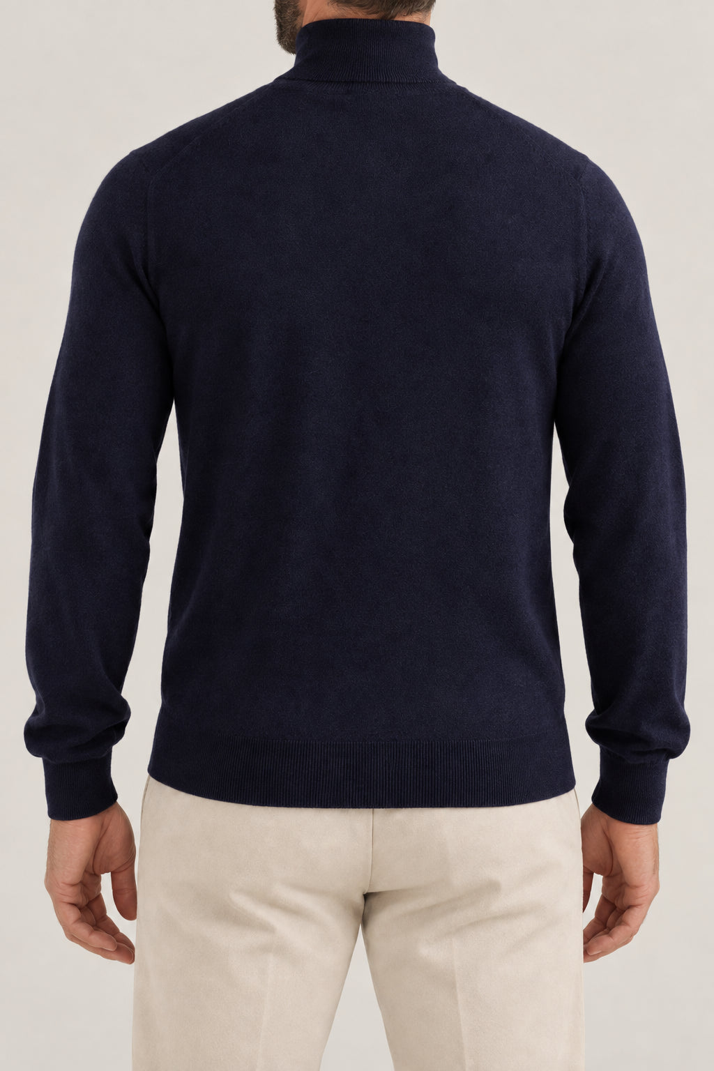 BRUNELLO CUCINELLI MEN'S NAVY WOOL SILK SWEATER