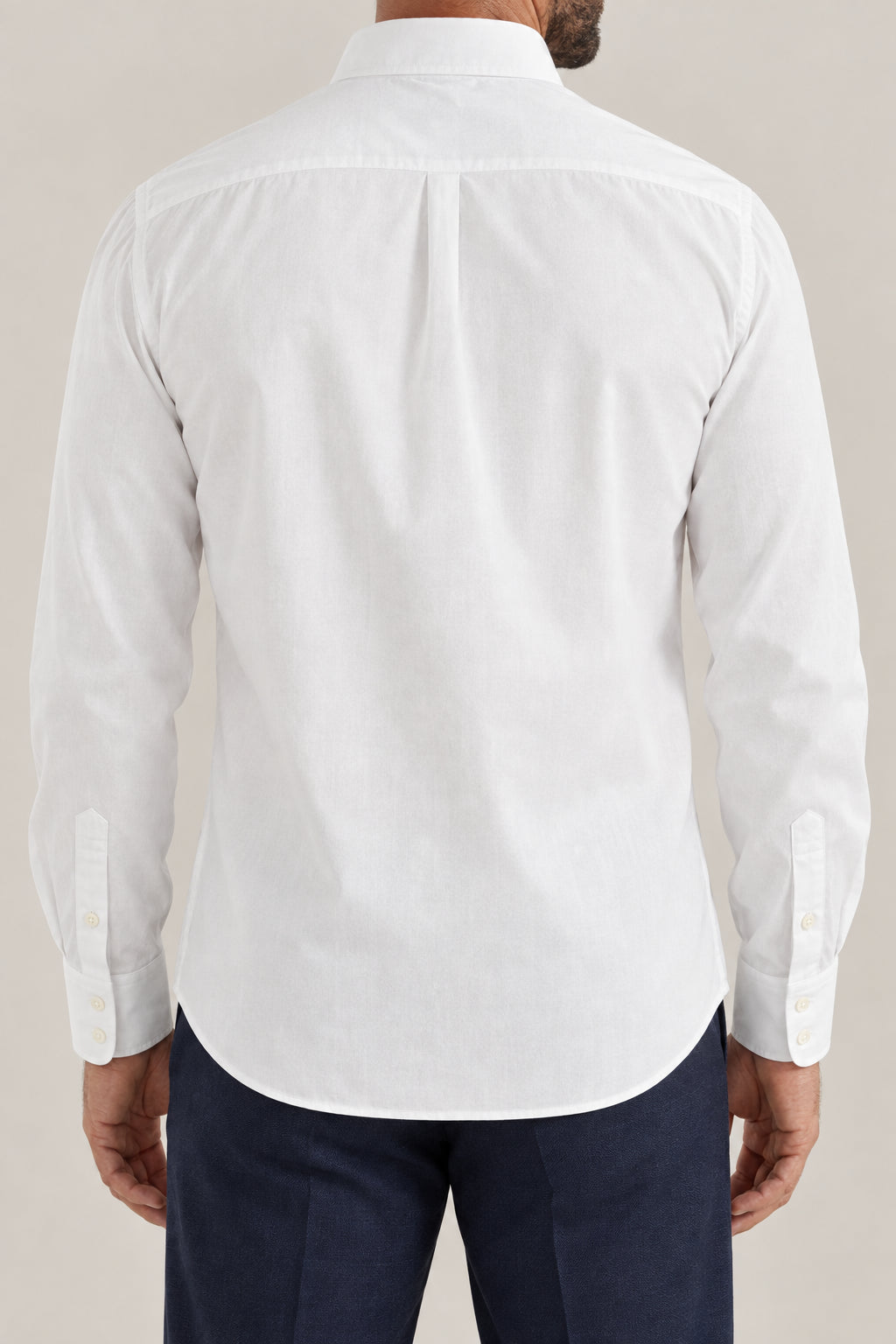 BRUNELLO CUCINELLI MEN'S WHITE COTTON BUTTON DOWN SHIRT