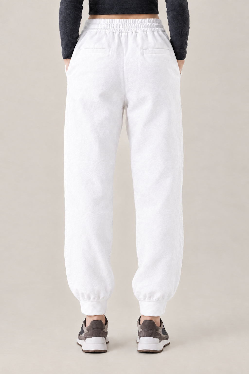 BRUNELLO CUCINELLI WOMEN'S OFF WHITE COTTON JOGGER TROUSERS