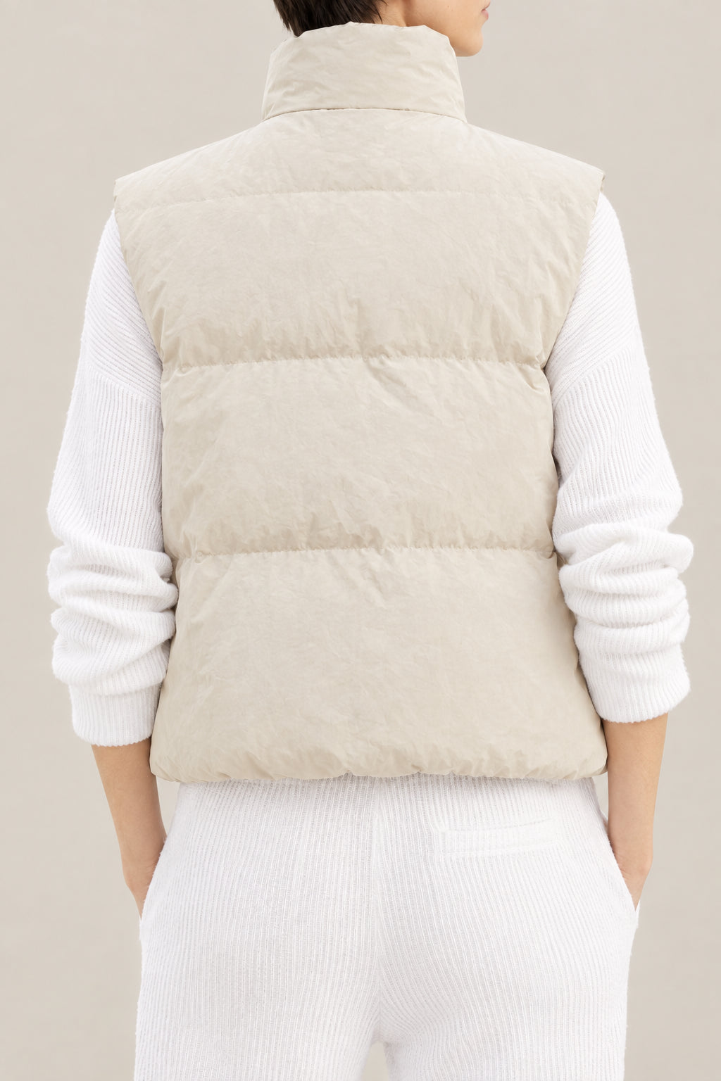 BRUNELLO CUCINELLI WOMEN'S SOFT STONE QUILTED SLEEVELESS JACKET