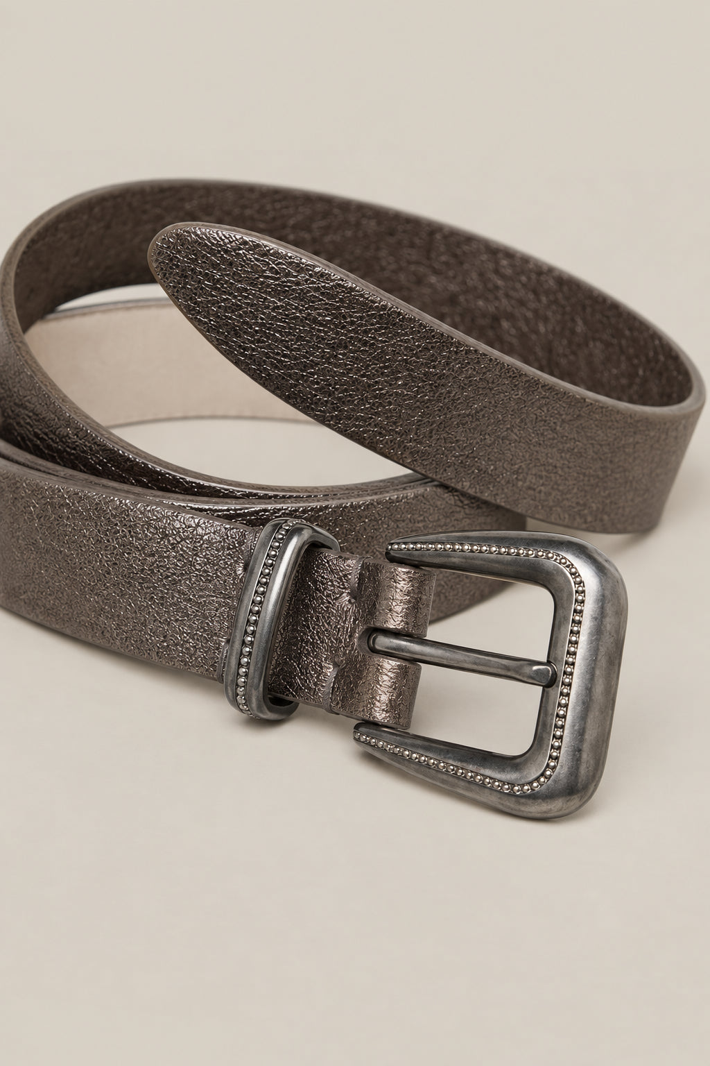 BRUNELLO CUCINELLI WOMEN'S BRONZE LEATHER BELT