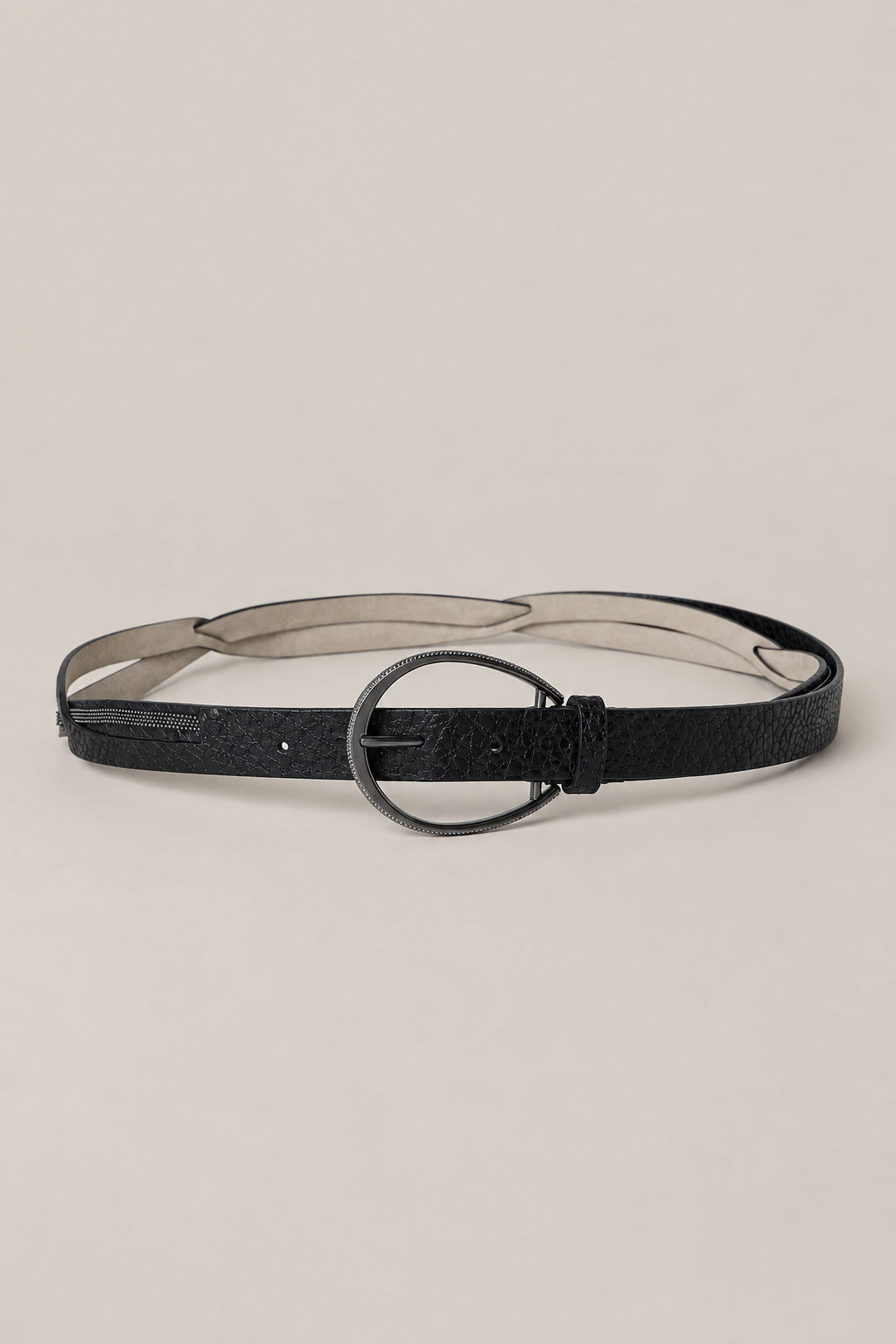 BRUNELLO CUCINELLI WOMEN'S BLACK LEATHER BELT