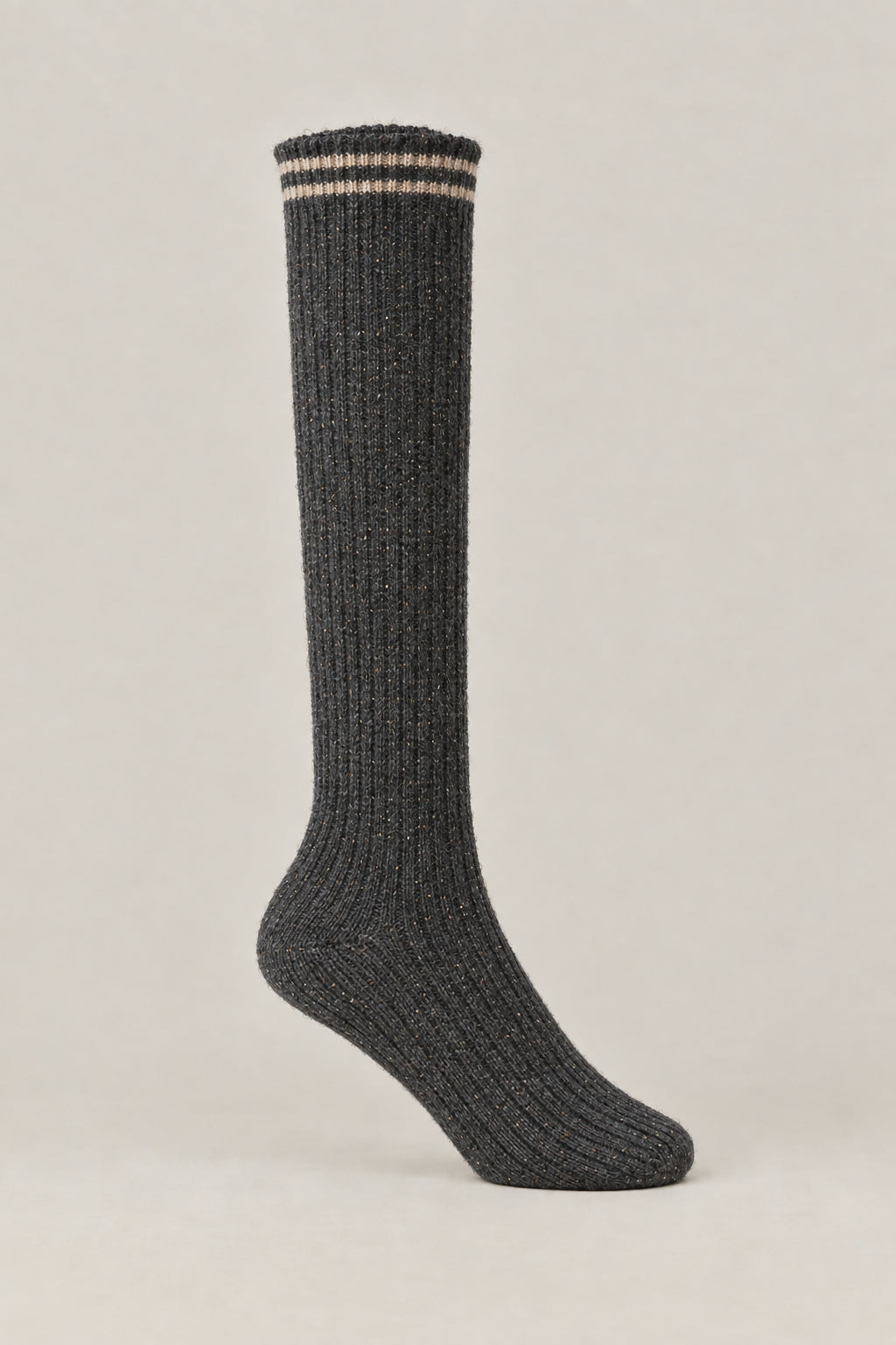 BRUNELLO CUCINELLI WOMEN'S LIGNITE WOOL BLEND KNEE HIGH SOCKS