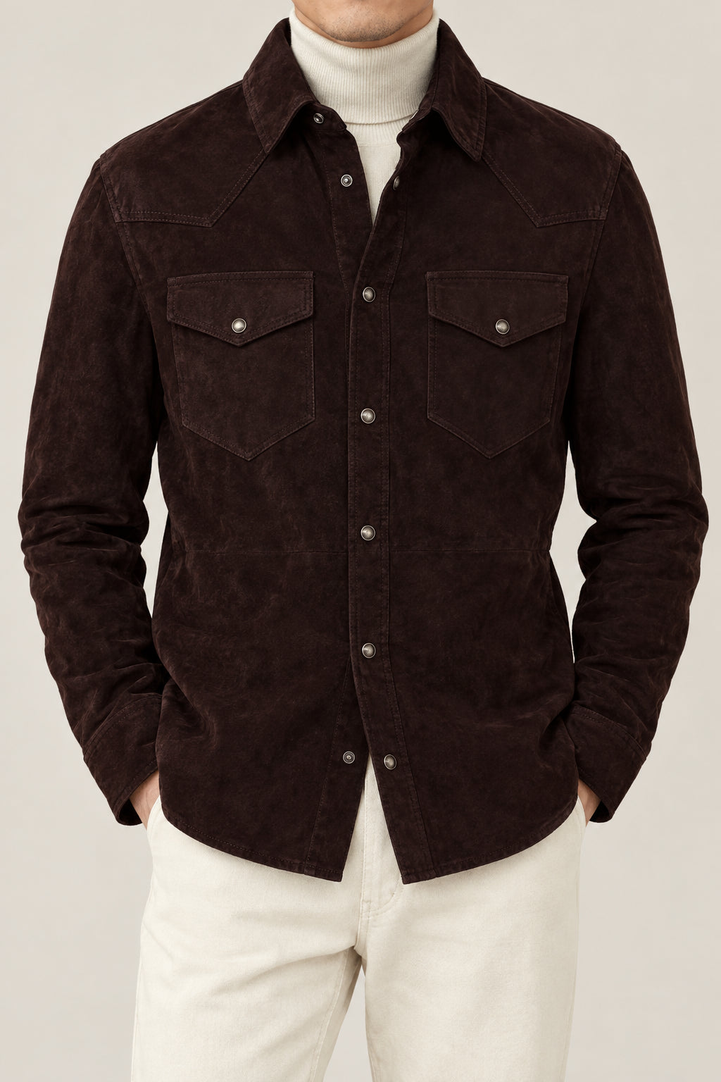 BRUNELLO CUCINELLI MEN'S MOORS HEAD SUEDE WESTERN JACKET