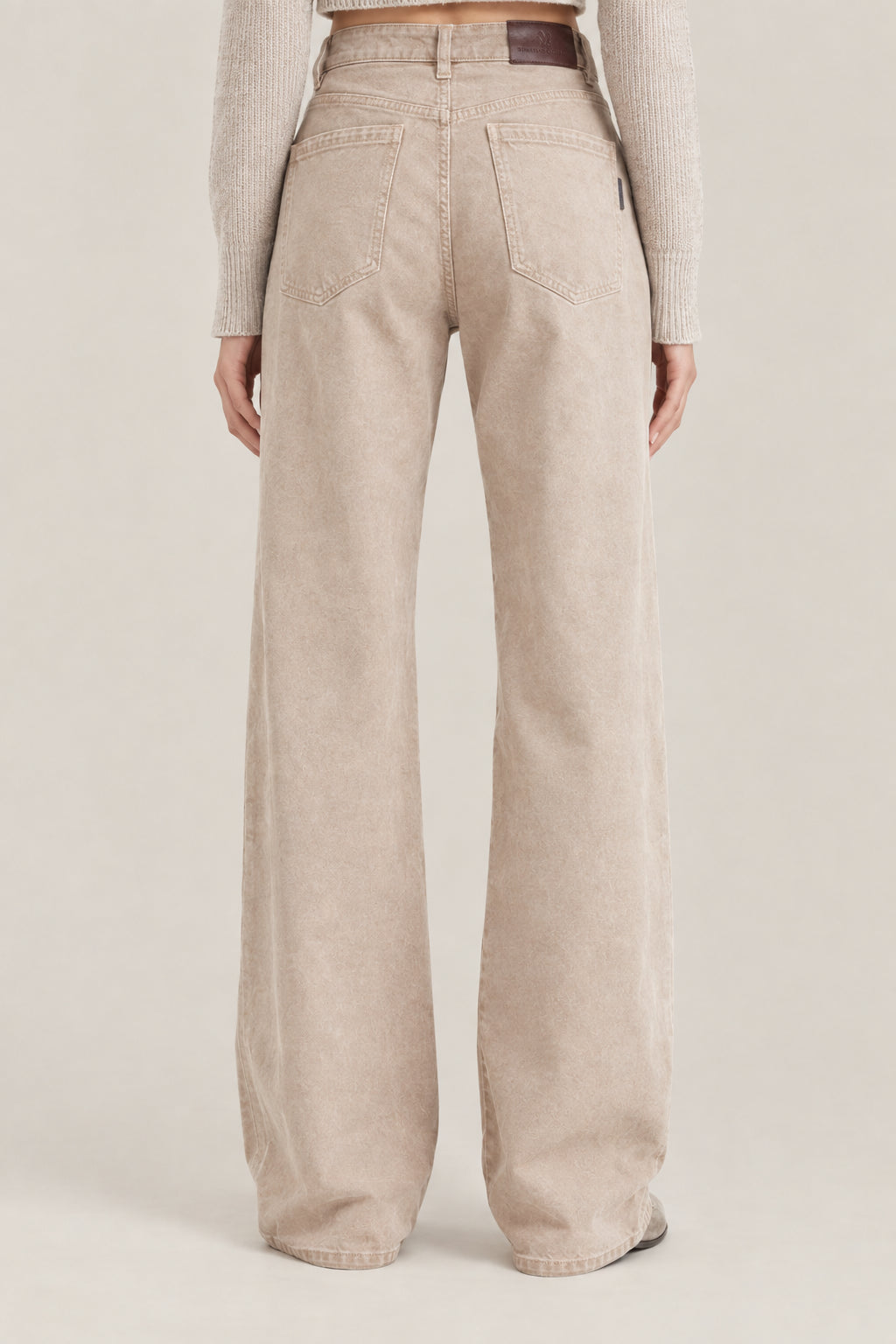 BRUNELLO CUCINELLI WOMEN'S BEIGE WIDE LEG TROUSERS