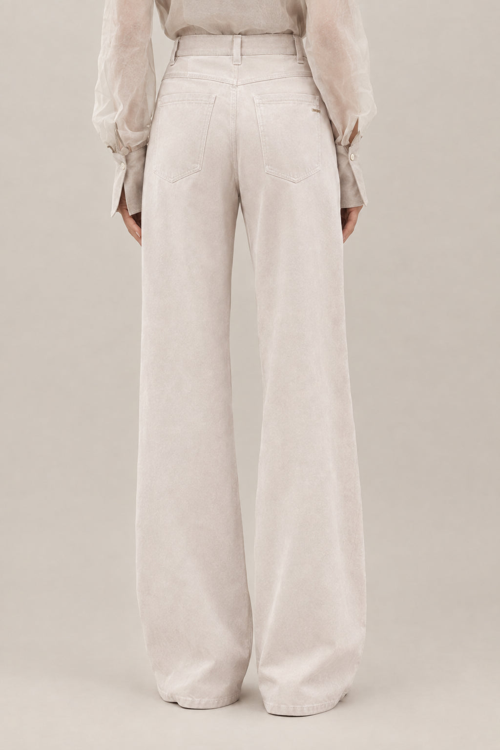 BRUNELLO CUCINELLI WOMEN'S SALT WIDE LEG ACETATE BLEND TROUSERS