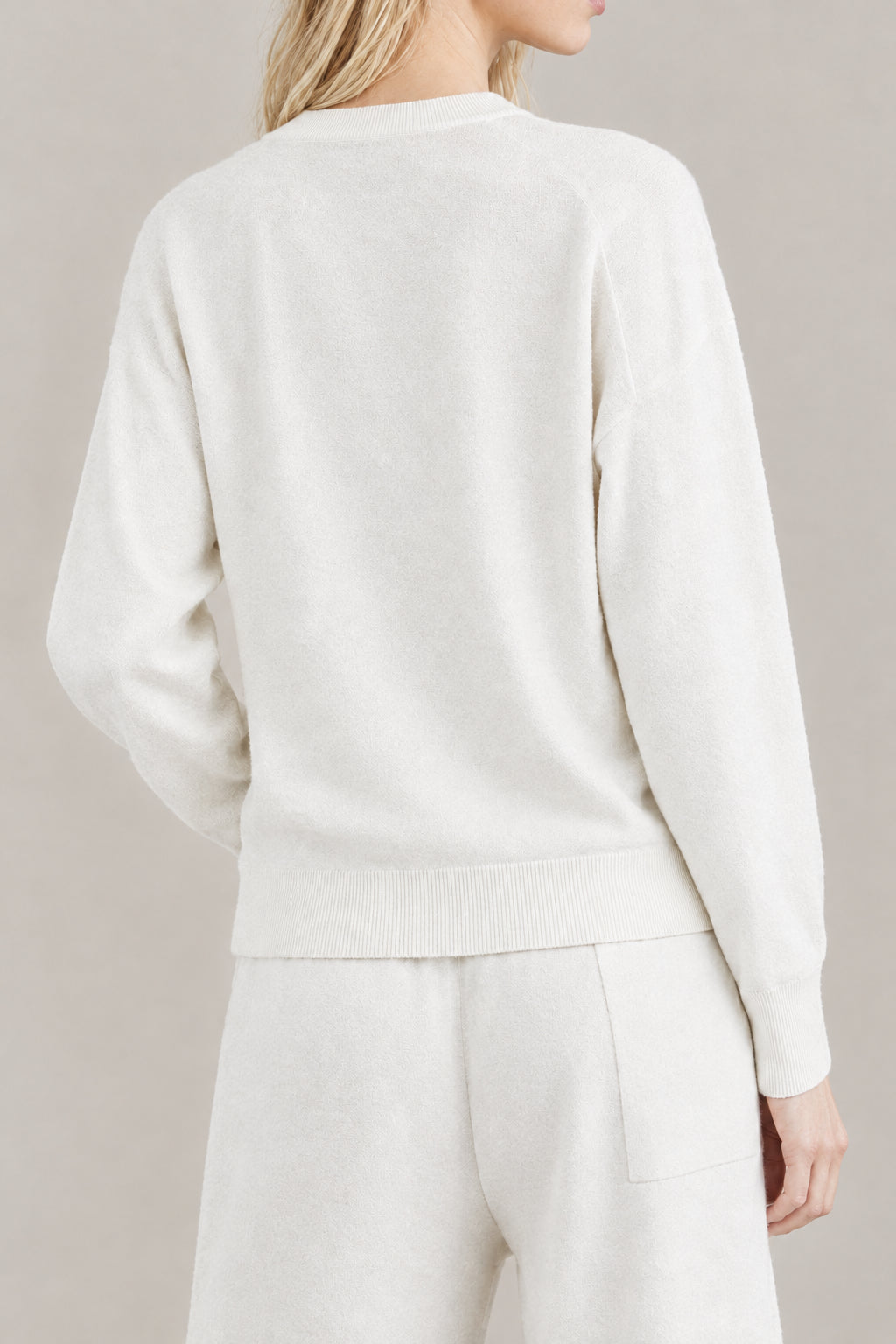 BRUNELLO CUCINELLI WOMEN'S WHITE WOOL EMBELLISHED CREWNECK SWEATER