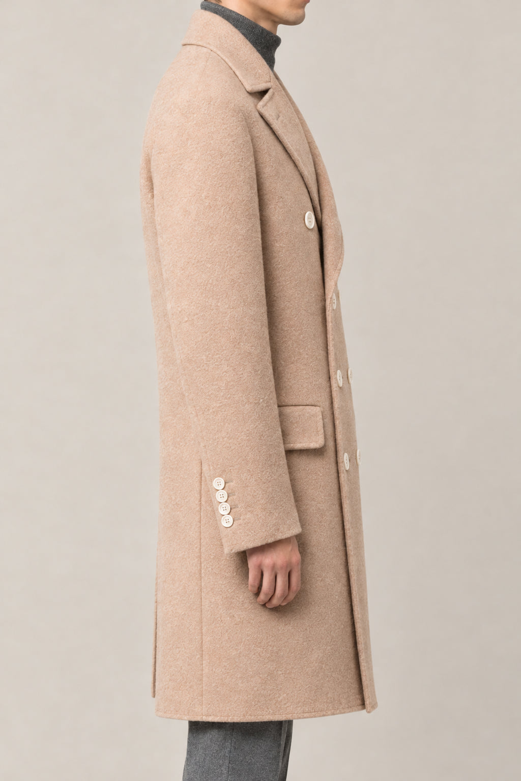 BRUNELLO CUCINELLI MEN'S CAMEL DOUBLE BREASTED WOOL JACKET