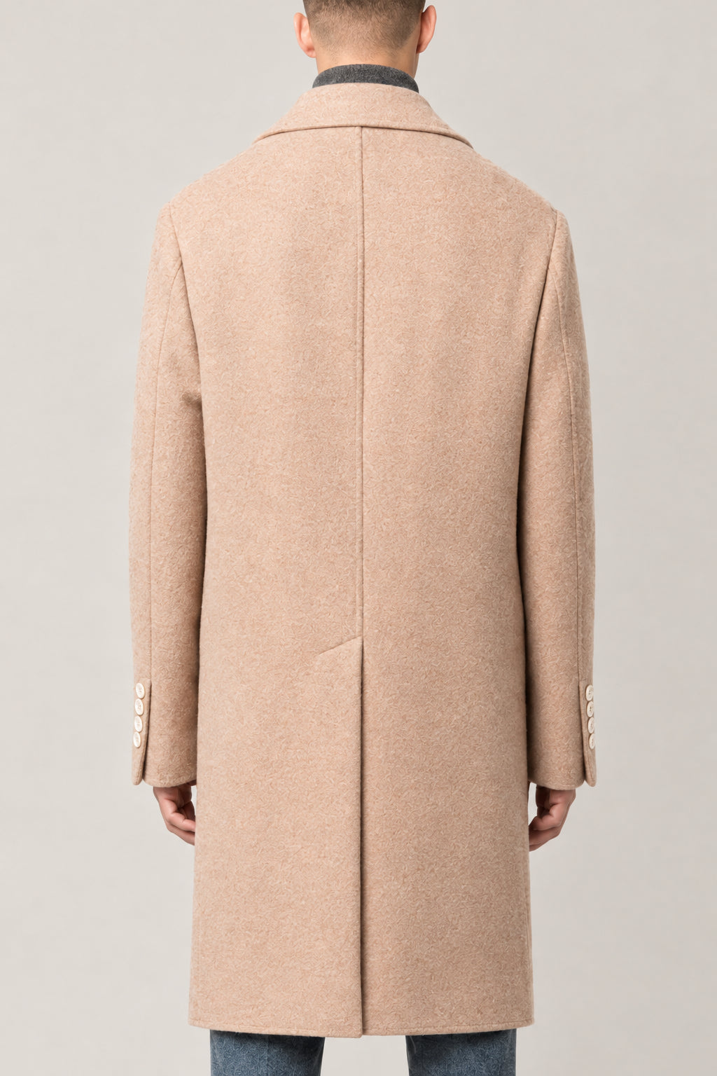 BRUNELLO CUCINELLI MEN'S CAMEL DOUBLE BREASTED WOOL JACKET