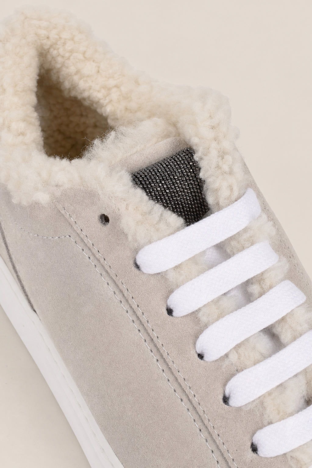BRUNELLO CUCINELLI WOMEN'S QUARZO SUEDE SHEARLING LINED SNEAKER
