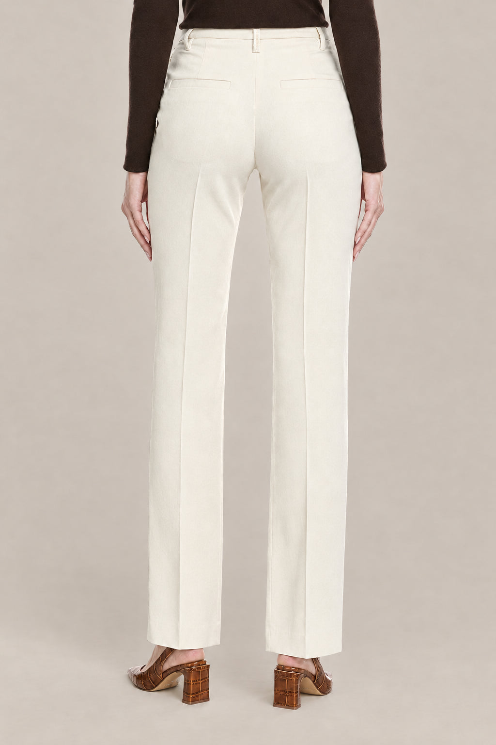 BRUNELLO CUCINELLI WOMEN'S IVORY TAILORED TROUSERS