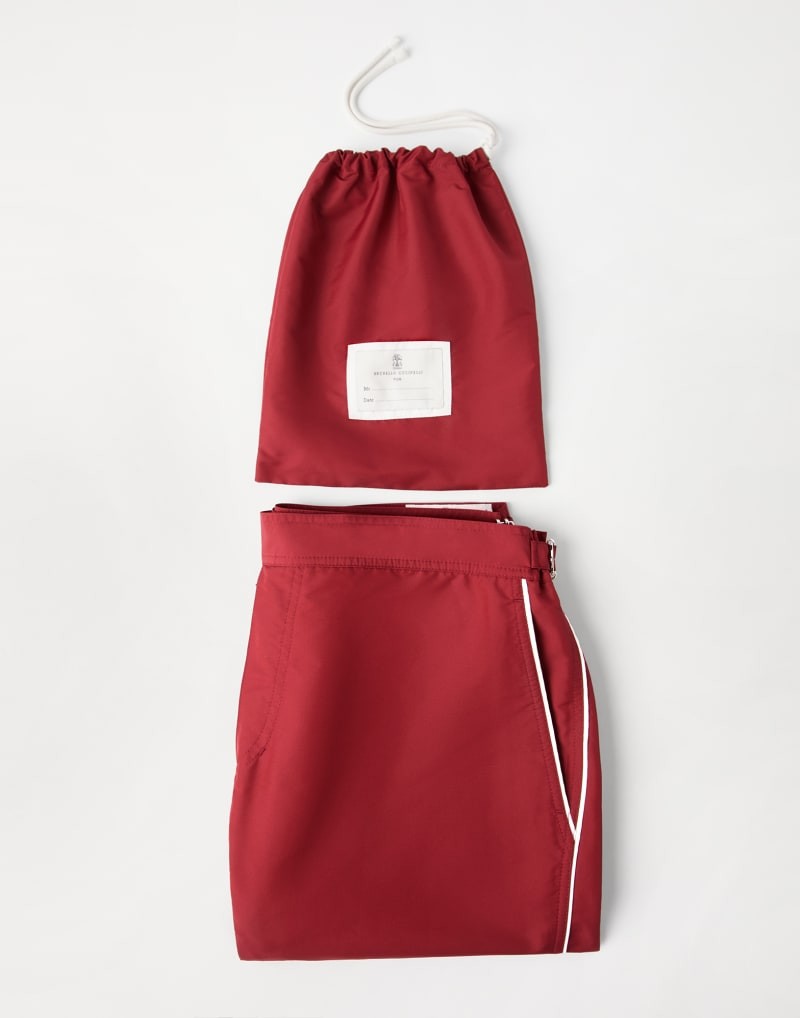 BRUNELLO CUCINELLI MEN'S CHERRY SWIM SHORTS