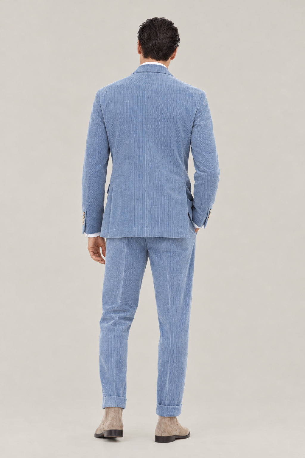 BRUNELLO CUCINELLI MEN'S CLOUD COTTON WOOL BLEND SUIT