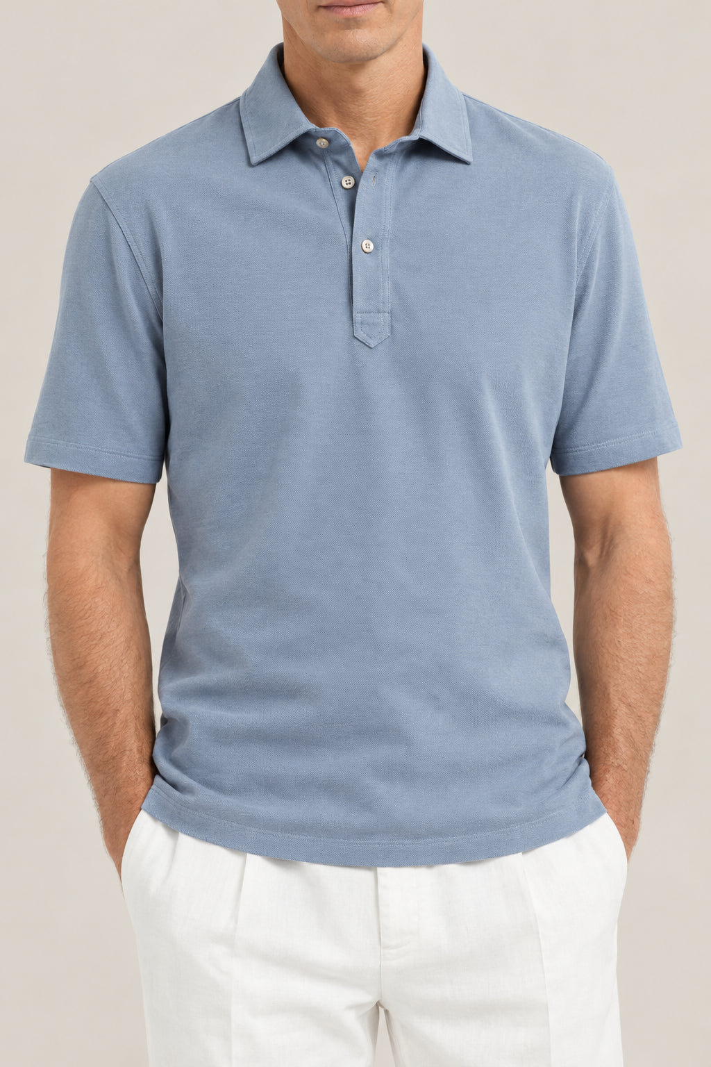 BRUNELLO CUCINELLI MEN'S CELESTIAL COTTON POLO SHIRT