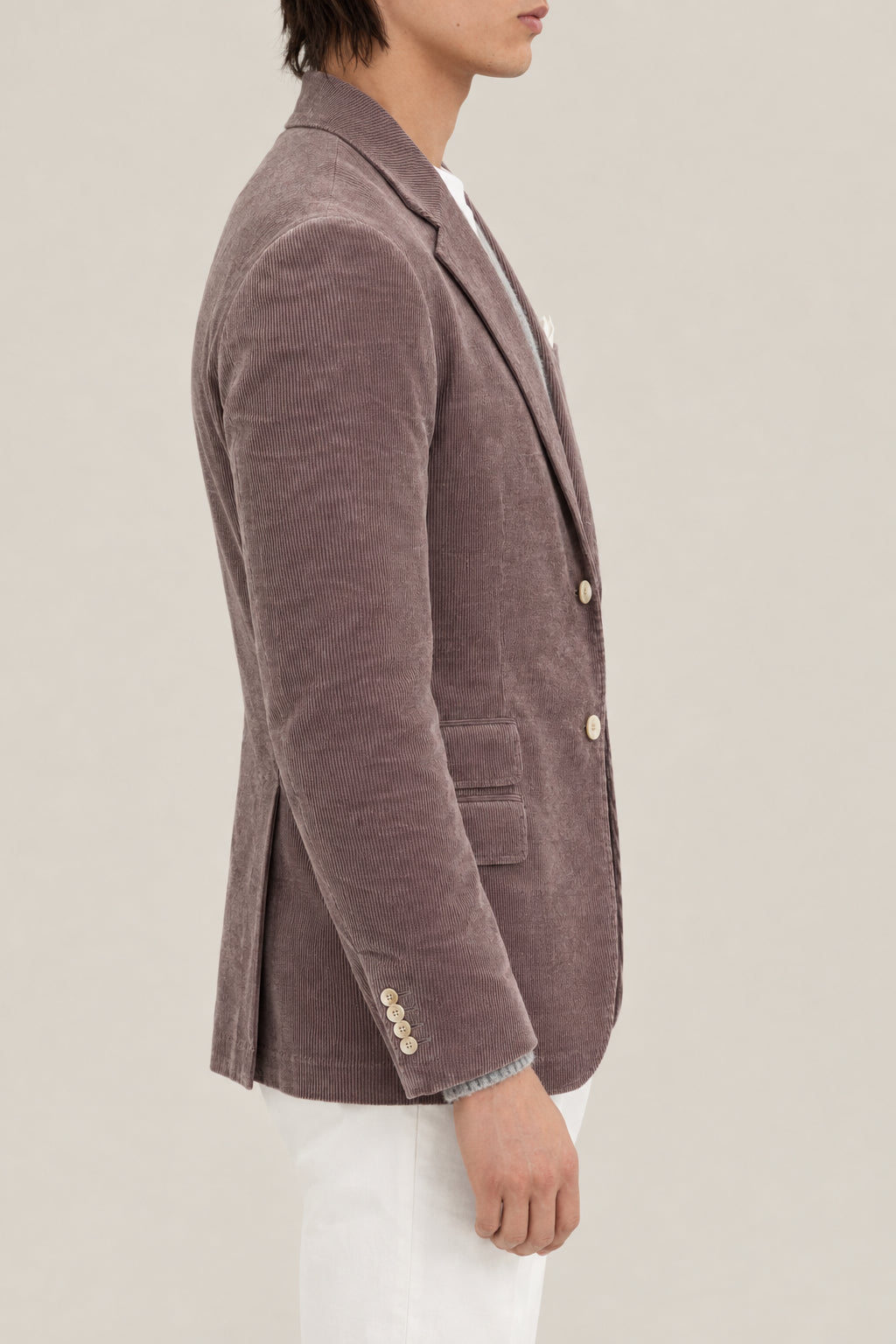 BRUNELLO CUCINELLI MEN'S ONION COTTON WOOL BLEND BLAZER