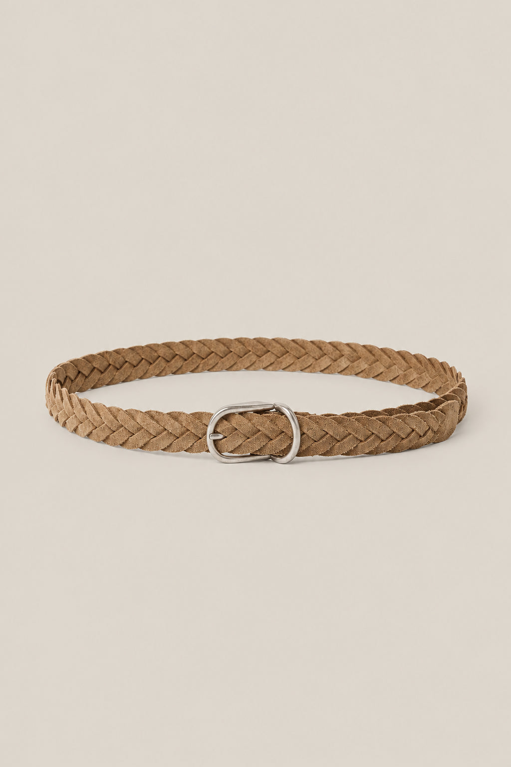 BRUNELLO CUCINELLI MEN'S TOBACCO BRAIDED LEATHER BELT