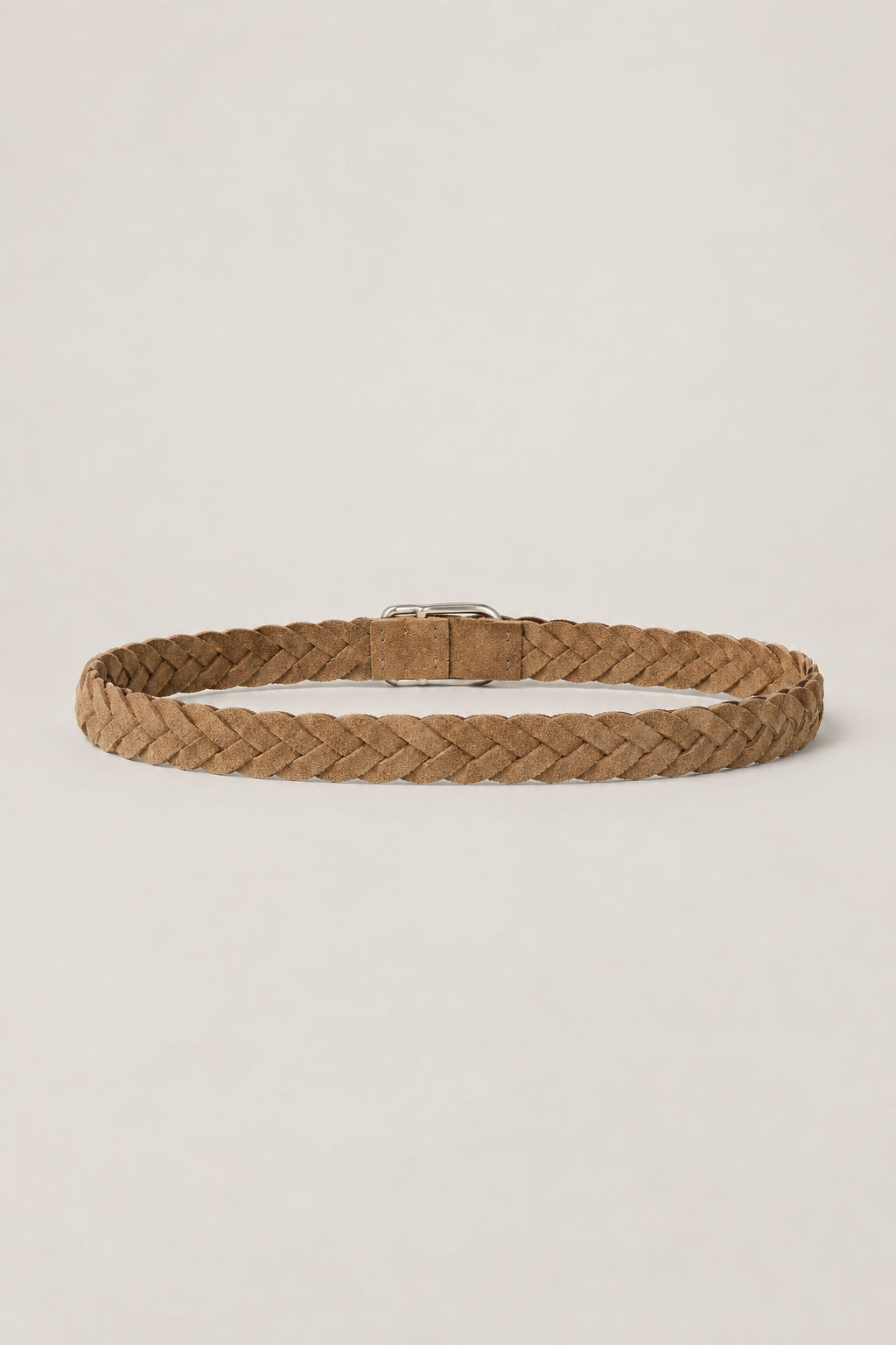 BRUNELLO CUCINELLI MEN'S TOBACCO BRAIDED LEATHER BELT