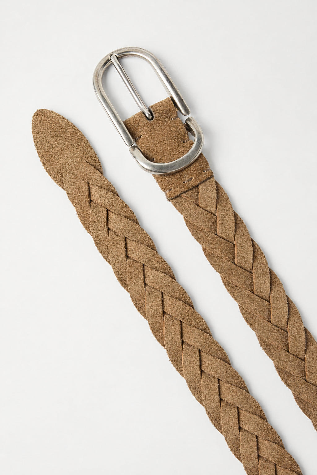 BRUNELLO CUCINELLI MEN'S TOBACCO BRAIDED LEATHER BELT