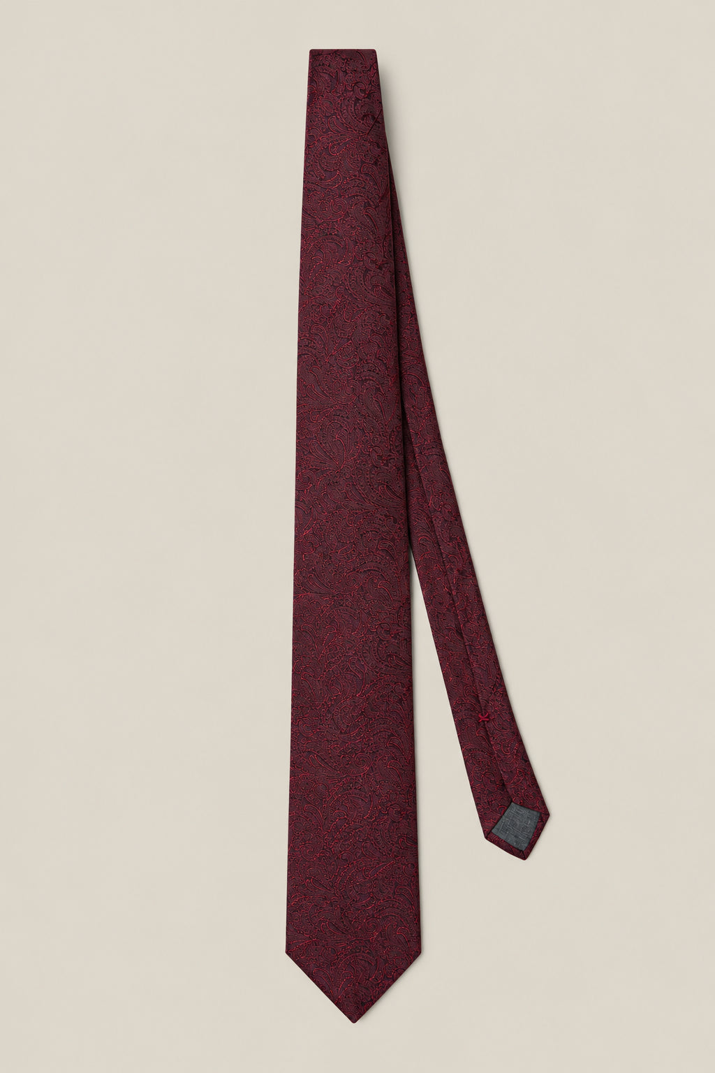 BRUNELLO CUCINELLI MEN'S CORAL SILK JACQUARD TIE