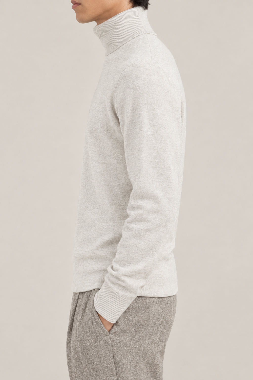 BRUNELLO CUCINELLI MEN'S STONE WOOL TURTLENECK SWEATER