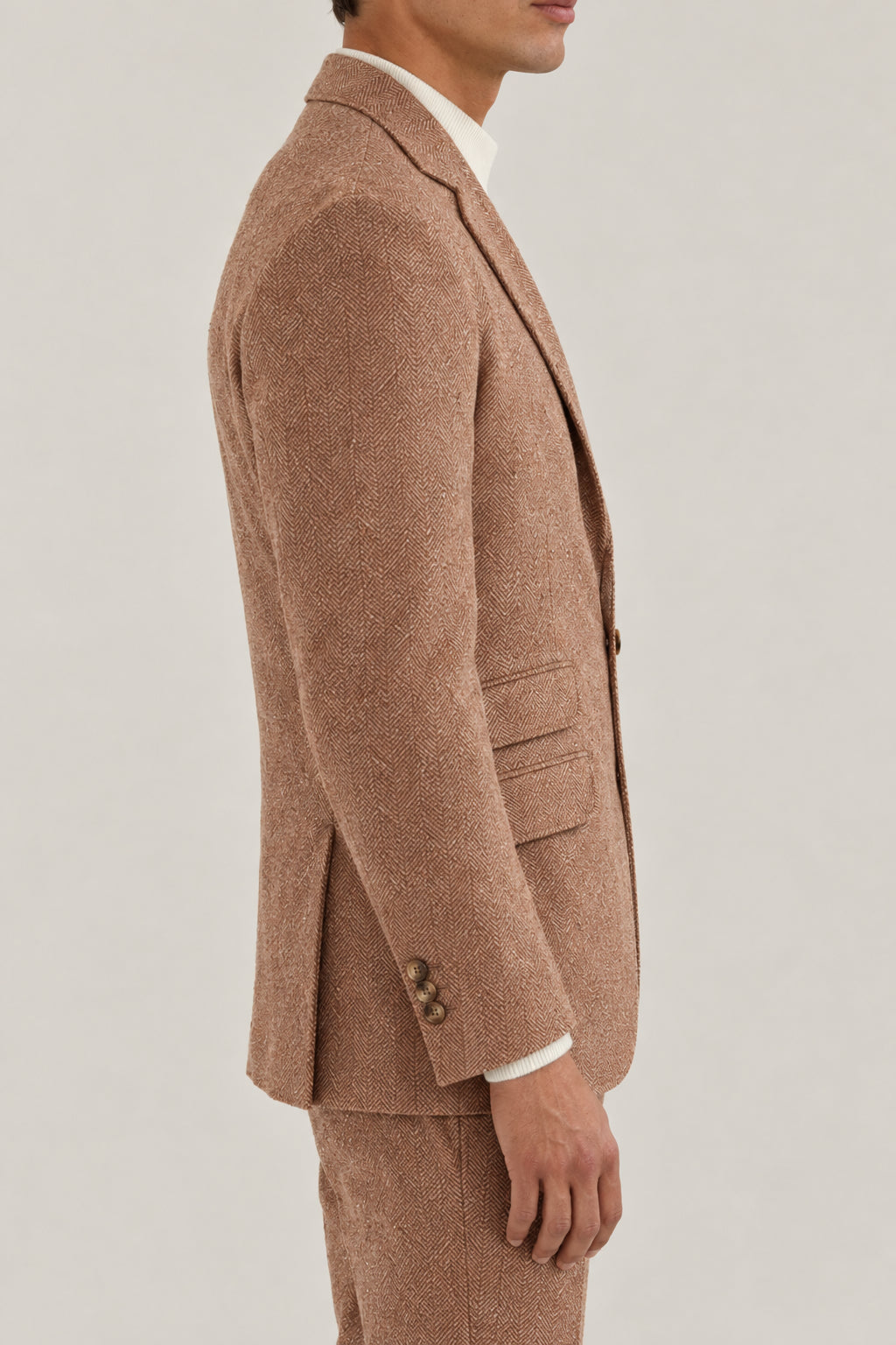 BRUNELLO CUCINELLI MEN'S AUTUMN CAPSULES WOOL HERRINGBONE BLAZER