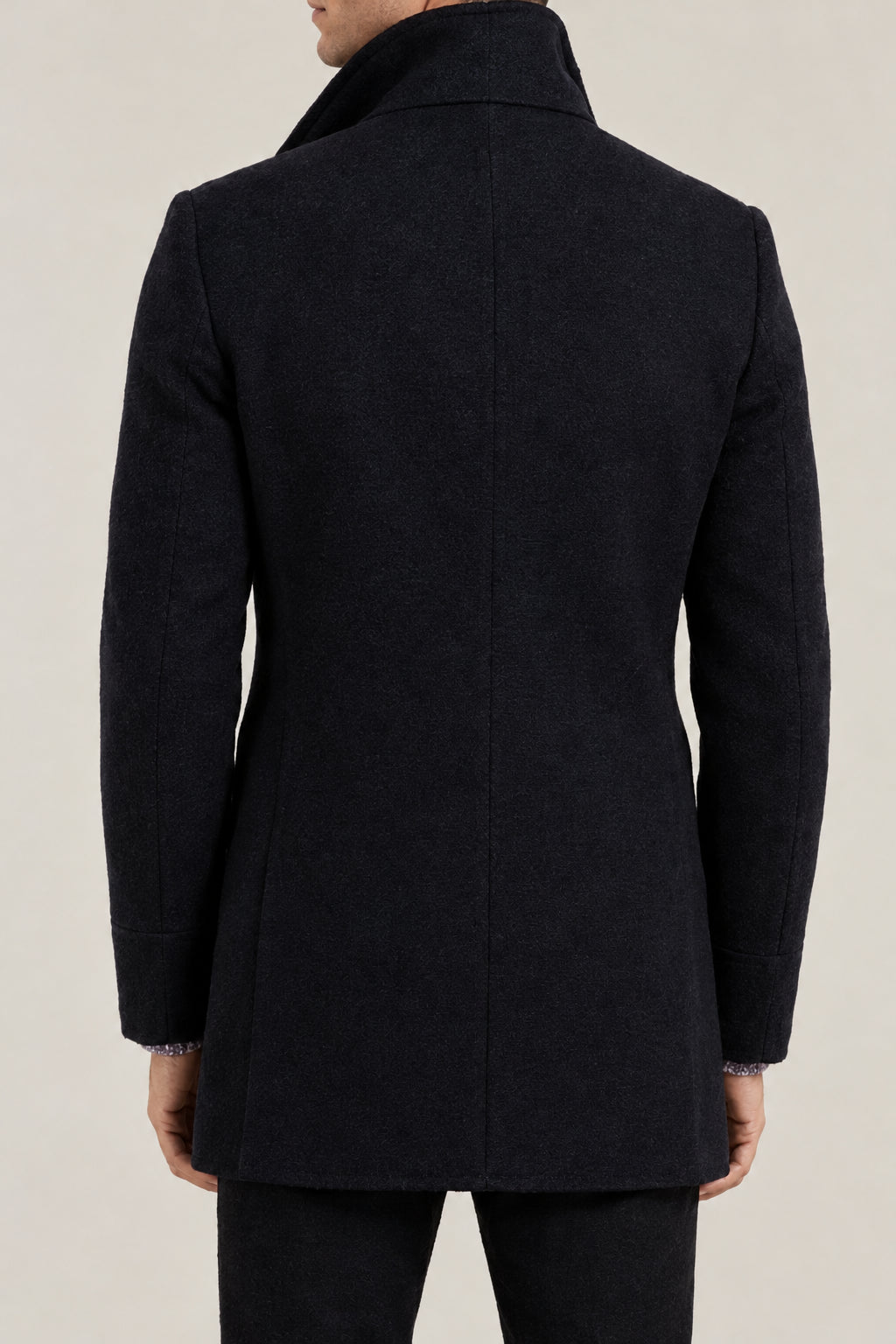 BRUNELLO CUCINELLI MEN'S BLACK WOOL DOUBLE BREASTED JACKET