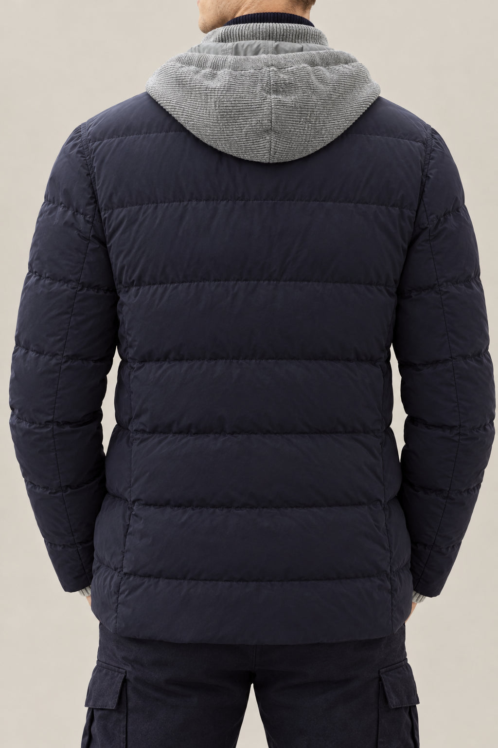BRUNELLO CUCINELLI MEN'S NAVY QUILTED JACKET