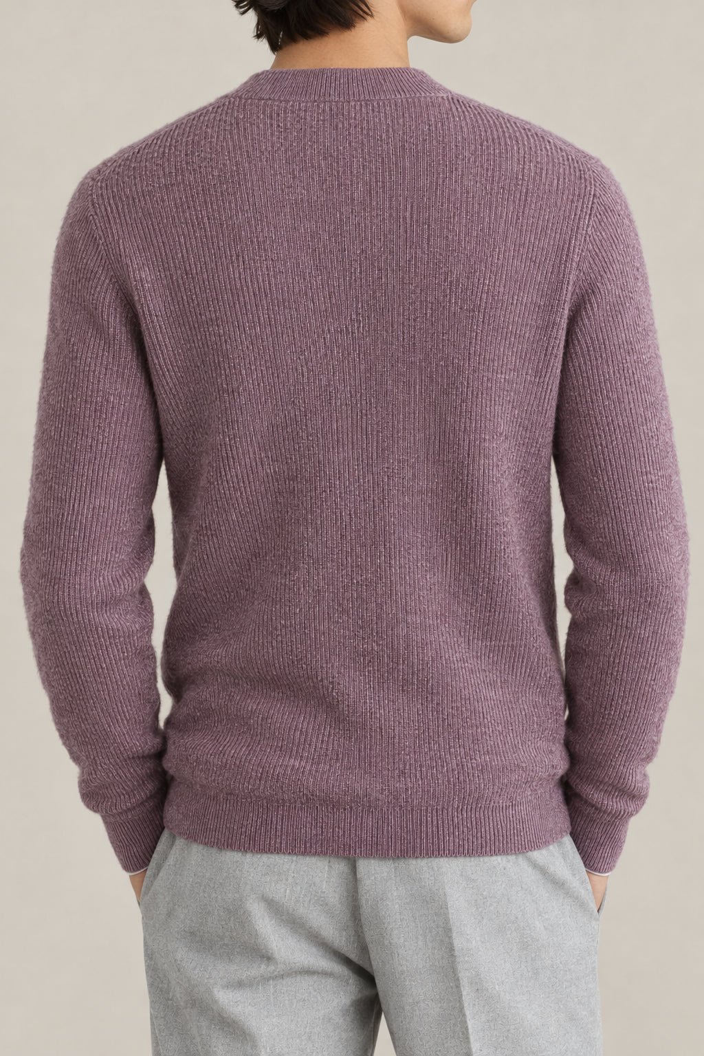 BRUNELLO CUCINELLI MEN'S ONION WOOL V NECK SWEATER