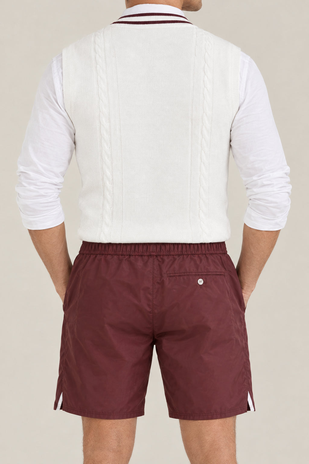BRUNELLO CUCINELLI MEN'S AMARANTH ATHLETIC SHORTS
