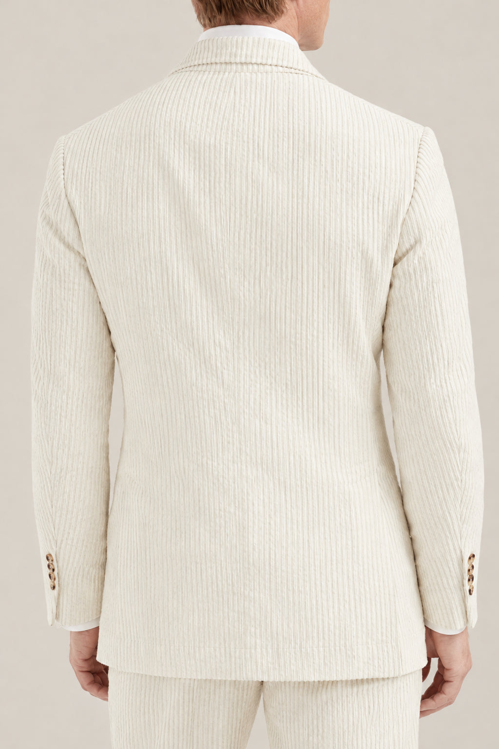 BRUNELLO CUCINELLI MEN'S MILK DOUBLE BREASTED COTTON BLAZER