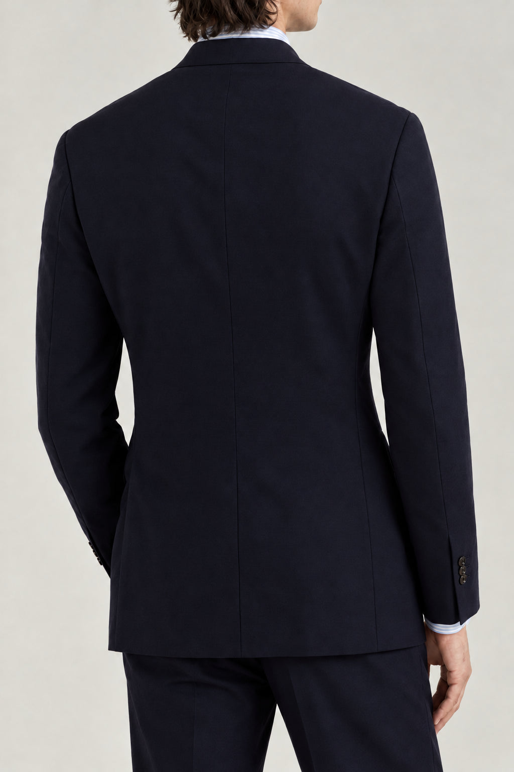 BRUNELLO CUCINELLI MEN'S NAVY WOOL SILK SINGLE BREASTED JACKET