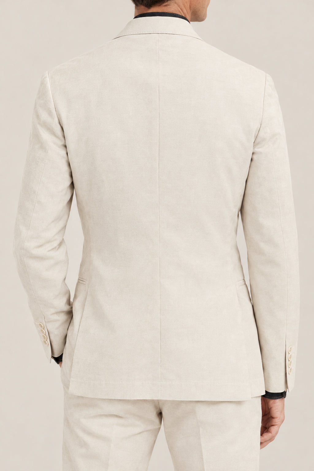 BRUNELLO CUCINELLI MEN'S FLAX SEEDS COTTON WOOL BLEND BLAZER