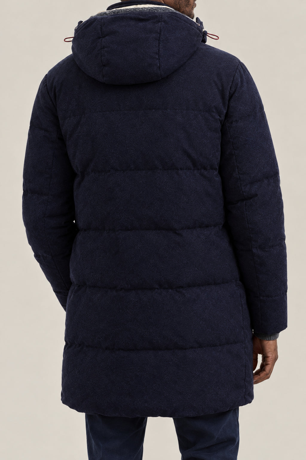 BRUNELLO CUCINELLI MEN'S BLUE WOOL PADDED JACKET