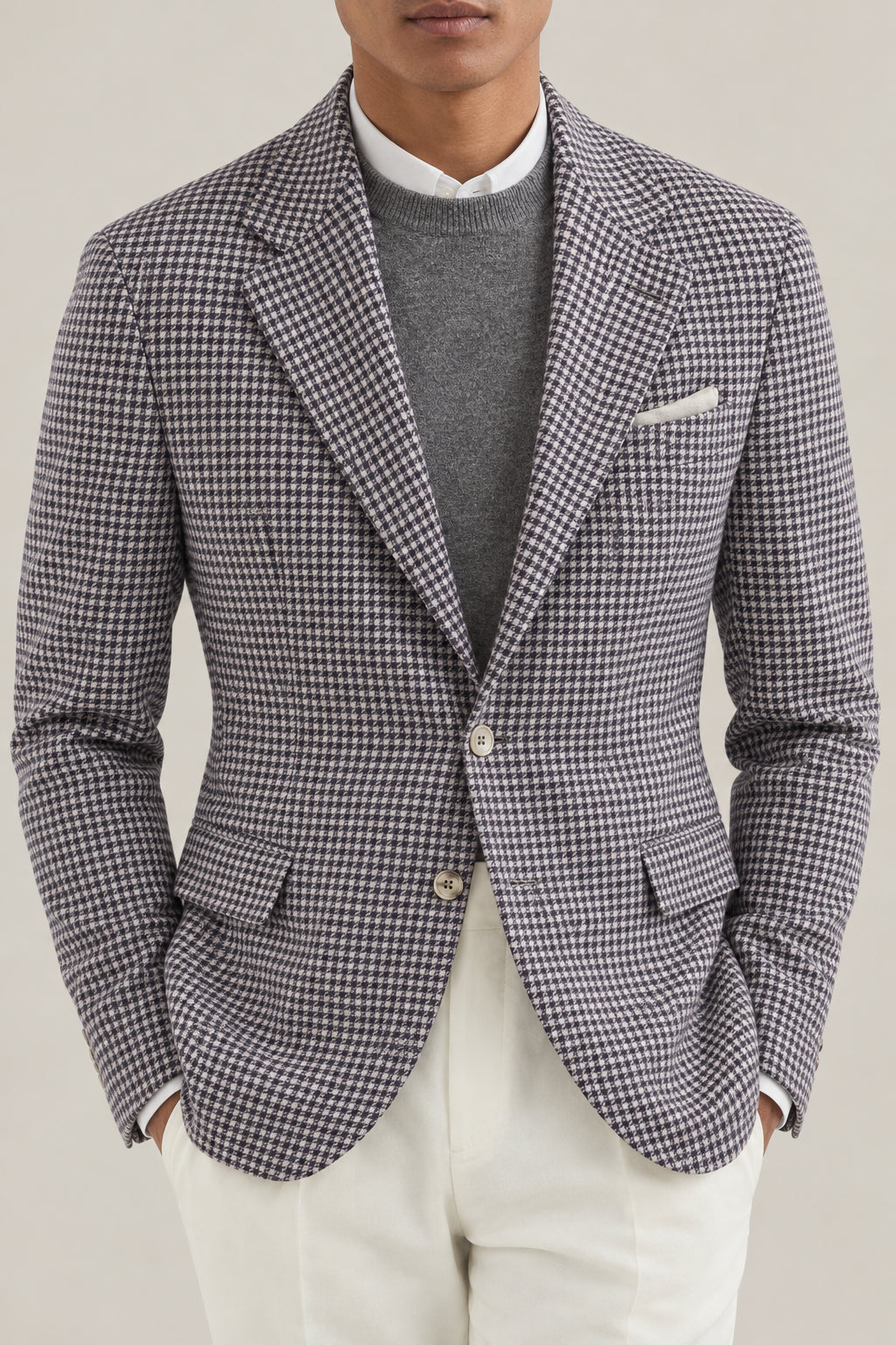 BRUNELLO CUCINELLI MEN'S PANAMA RADICCHIO WOOL SILK BLEND BLAZER