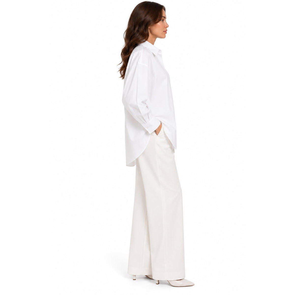 Peserico White Long Sleeve Button Up Shirt