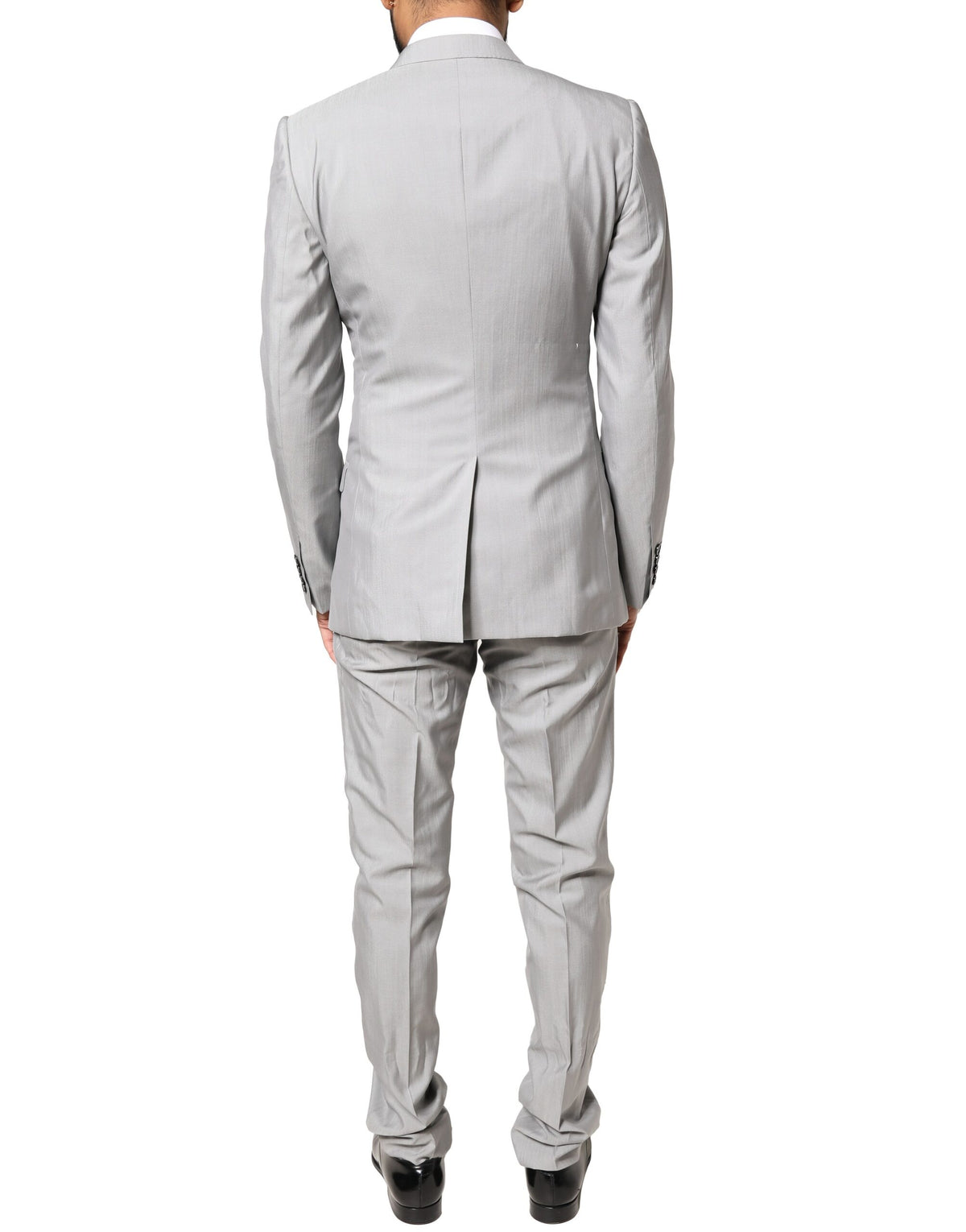 Dolce & Gabbana Light Gray Wool GOLD 2 Piece Formal Suit