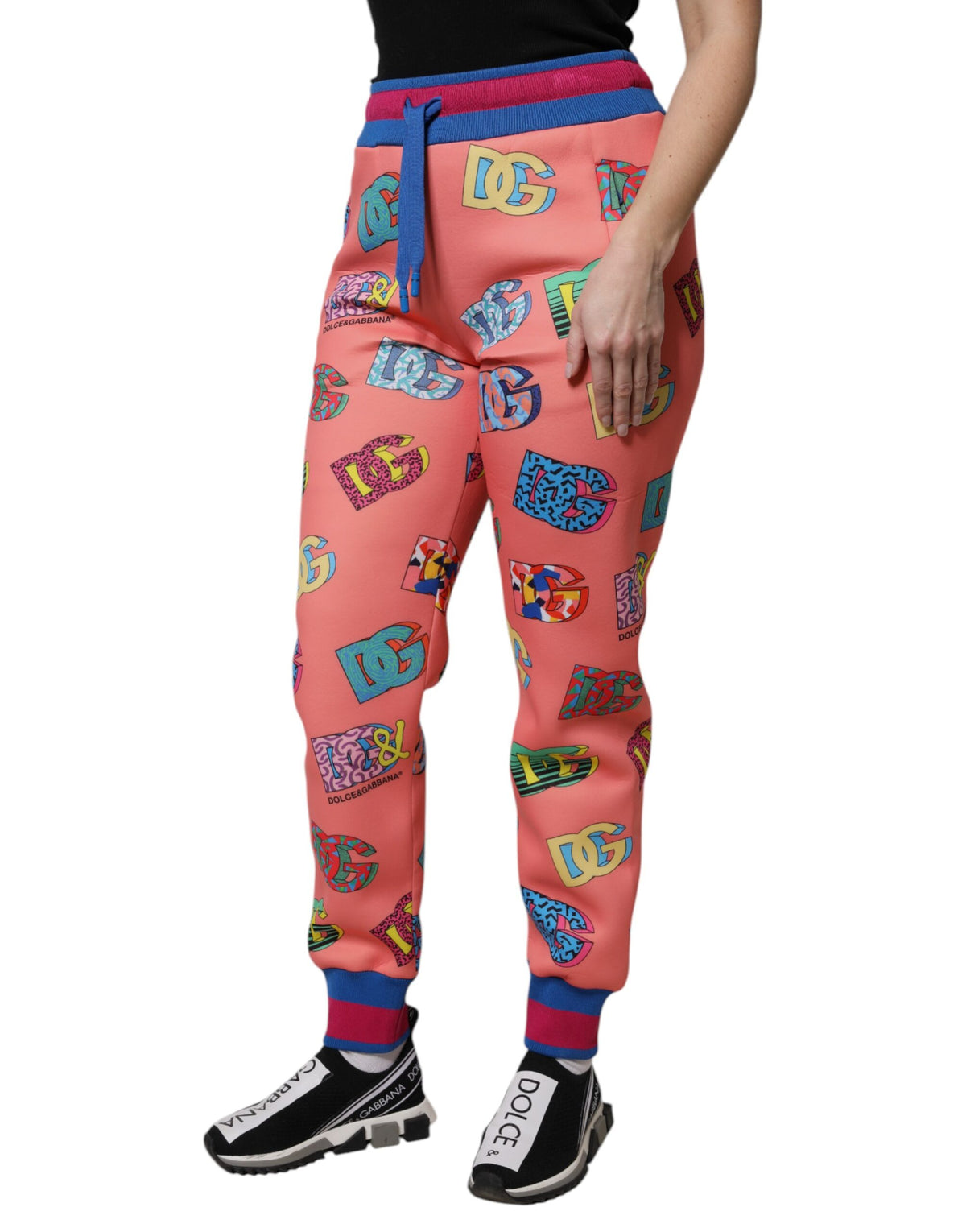 Dolce & Gabbana Pink Logo Monogram Jogger Sweatpants Pants