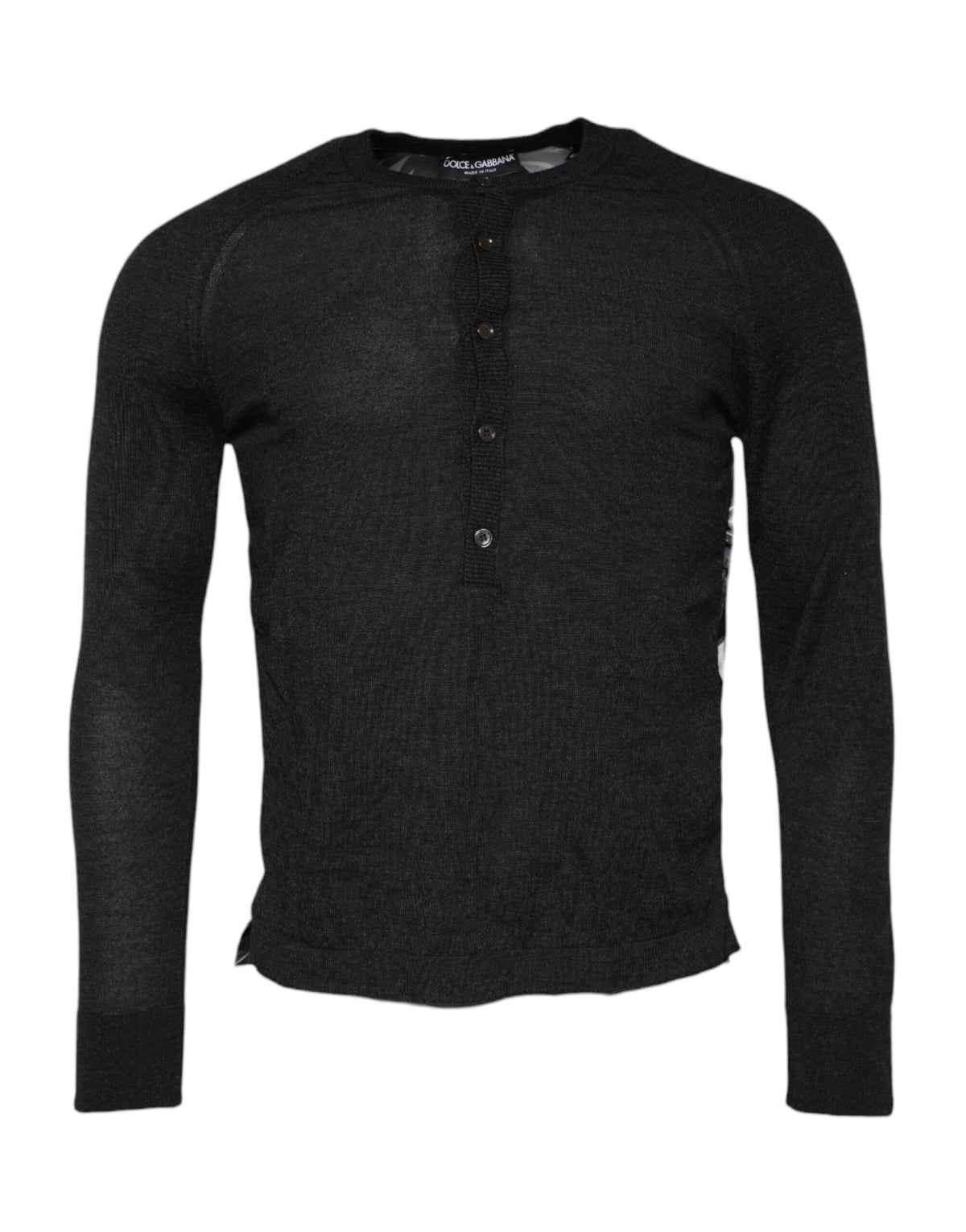 Dolce & Gabbana Black Printed Knitted Men Pullover Sweater