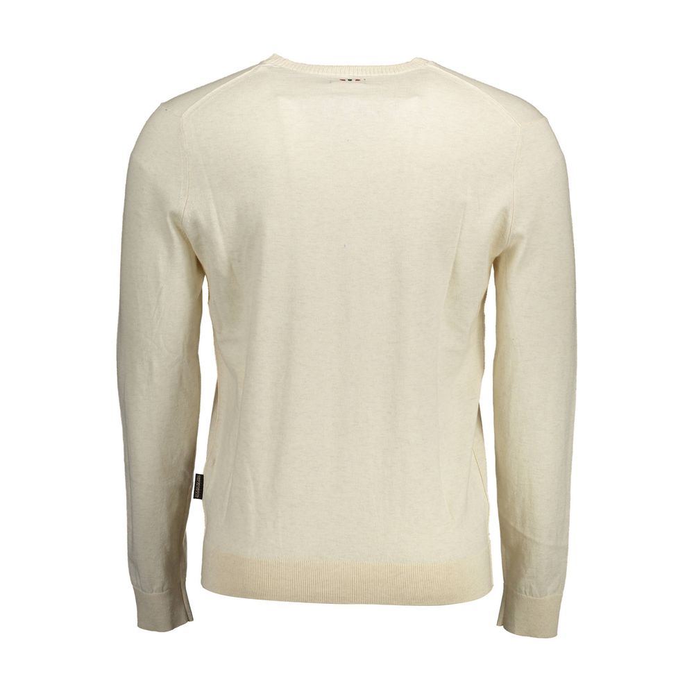 Napapijri Beige Cotton Men's Long Sleeve Shirt