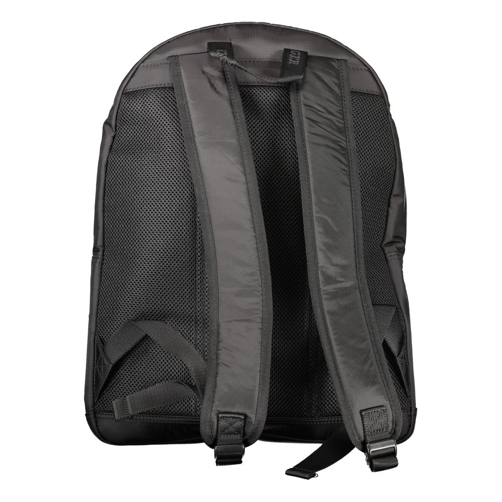 Tommy Hilfiger Black Polyurethane Men Backpack