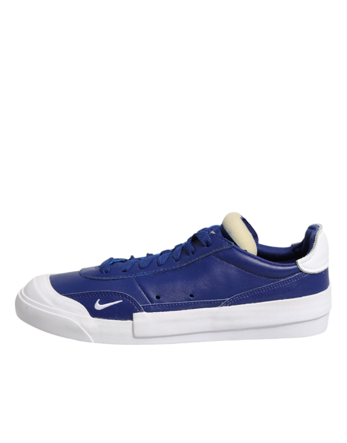 Nike White Blue Lace Up Low Top Drop-Type PRM Sneakers Shoes