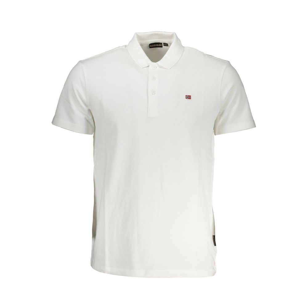 Napapijri Bianco Cotton Men Polo Shirt