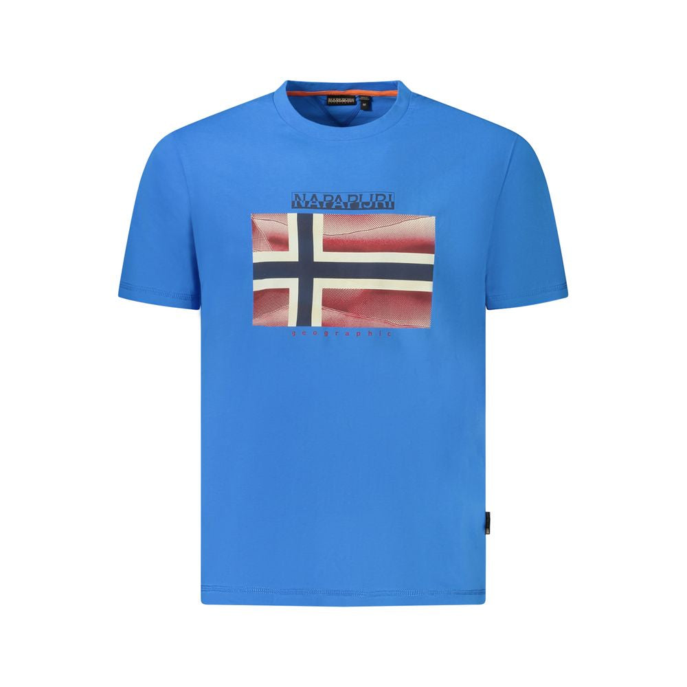 Napapijri Blue Cotton Men T-Shirt