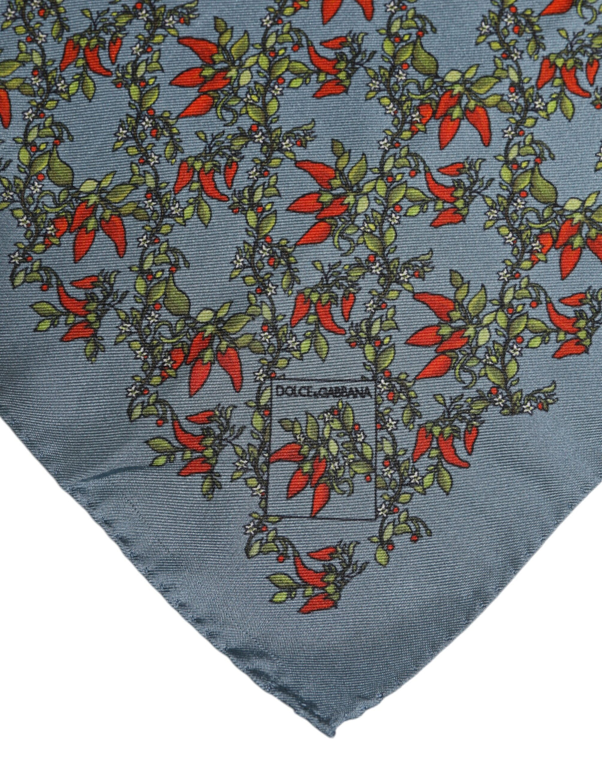 Dolce & Gabbana Gray Chilis Silk Square Men Foulard Scarf